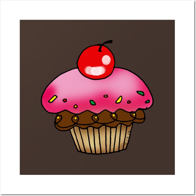 cherry muffin Wall Art by cartoonygifts